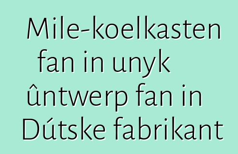 Mile-koelkasten fan in unyk ûntwerp fan in Dútske fabrikant