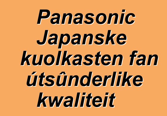 Panasonic Japanske kuolkasten fan útsûnderlike kwaliteit