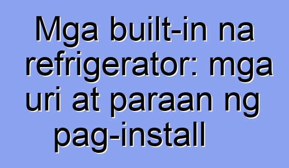 Mga built-in na refrigerator: mga uri at paraan ng pag-install